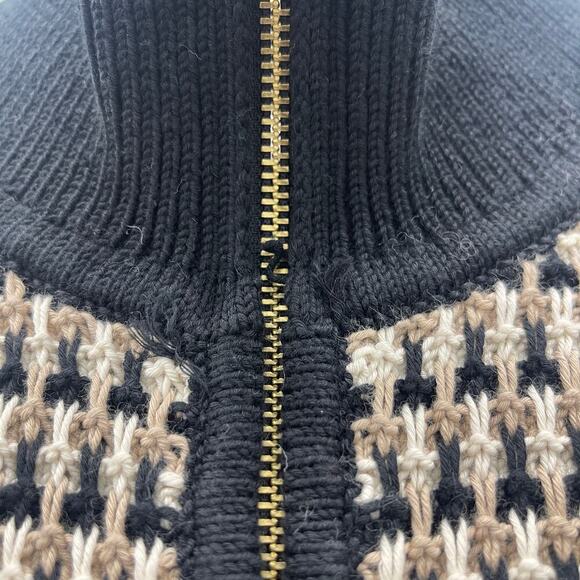 J.Crew Jacquard Sweater-Jacket Cotton Full Zip Gold Buttons Size Medium NEW - Picture 8 of 10